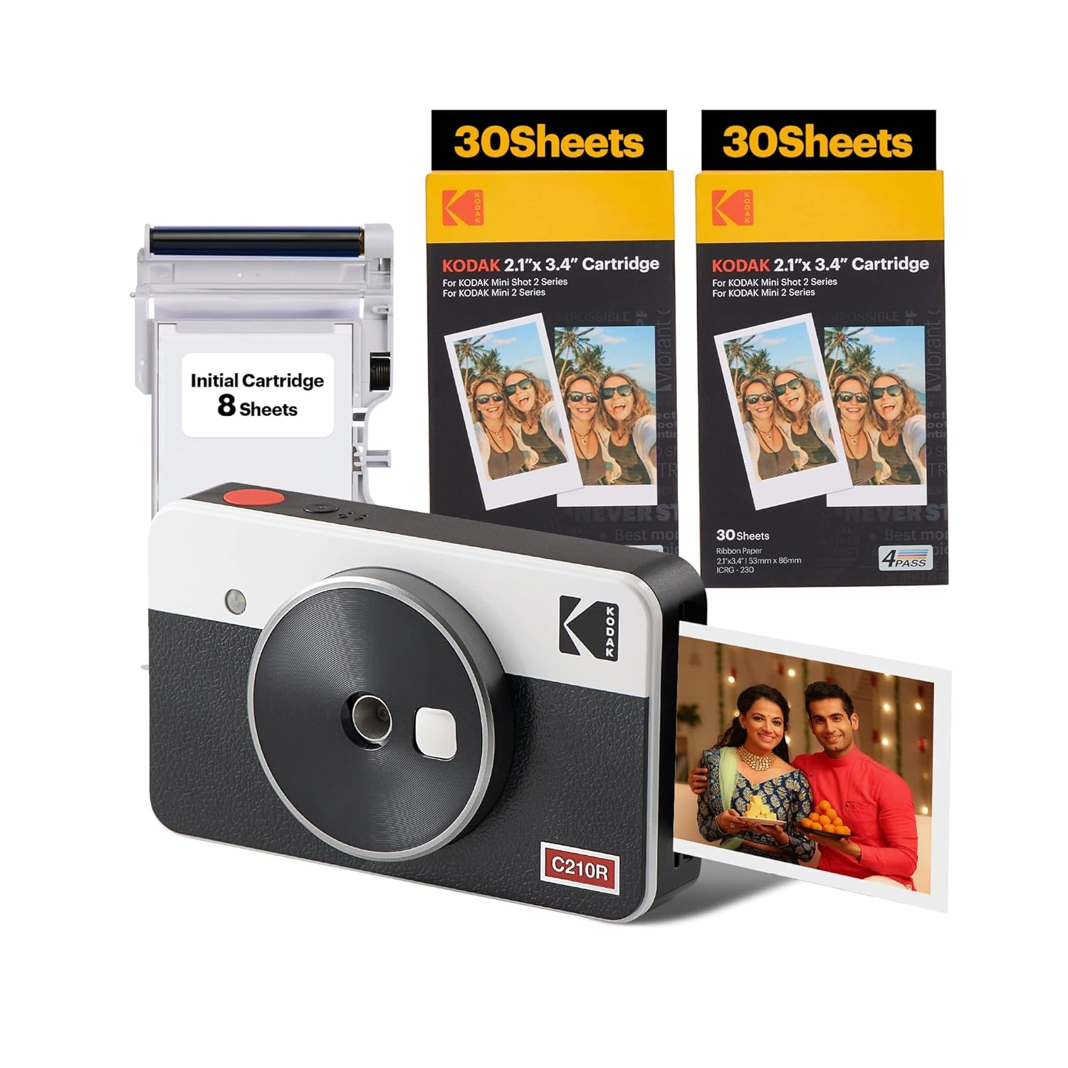 KODAK Mini Shot 2 Retro 4PASS 2-in-1 Instant Camera and Photo Printer