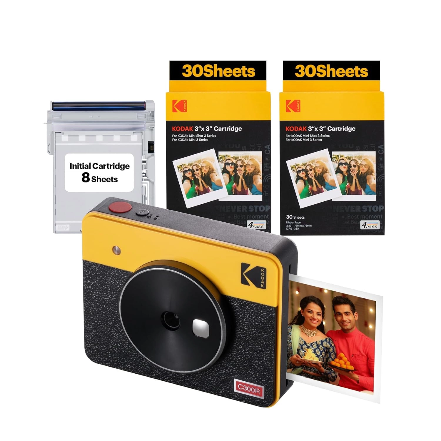 KODAK Mini Shot 3 Retro 4PASS 2-in-1 Instant Camera and Photo Printer