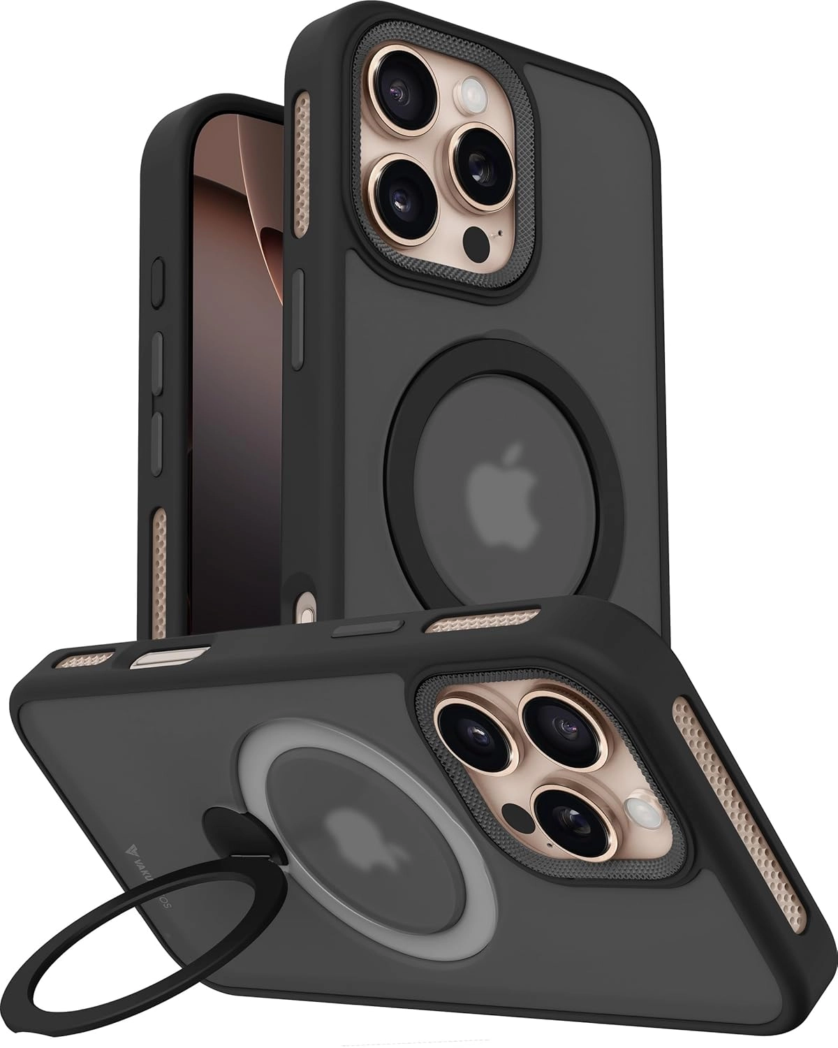 Vaku Luxos® Ariston Kickmag Back Cover Case for iPhone 16 Pro series